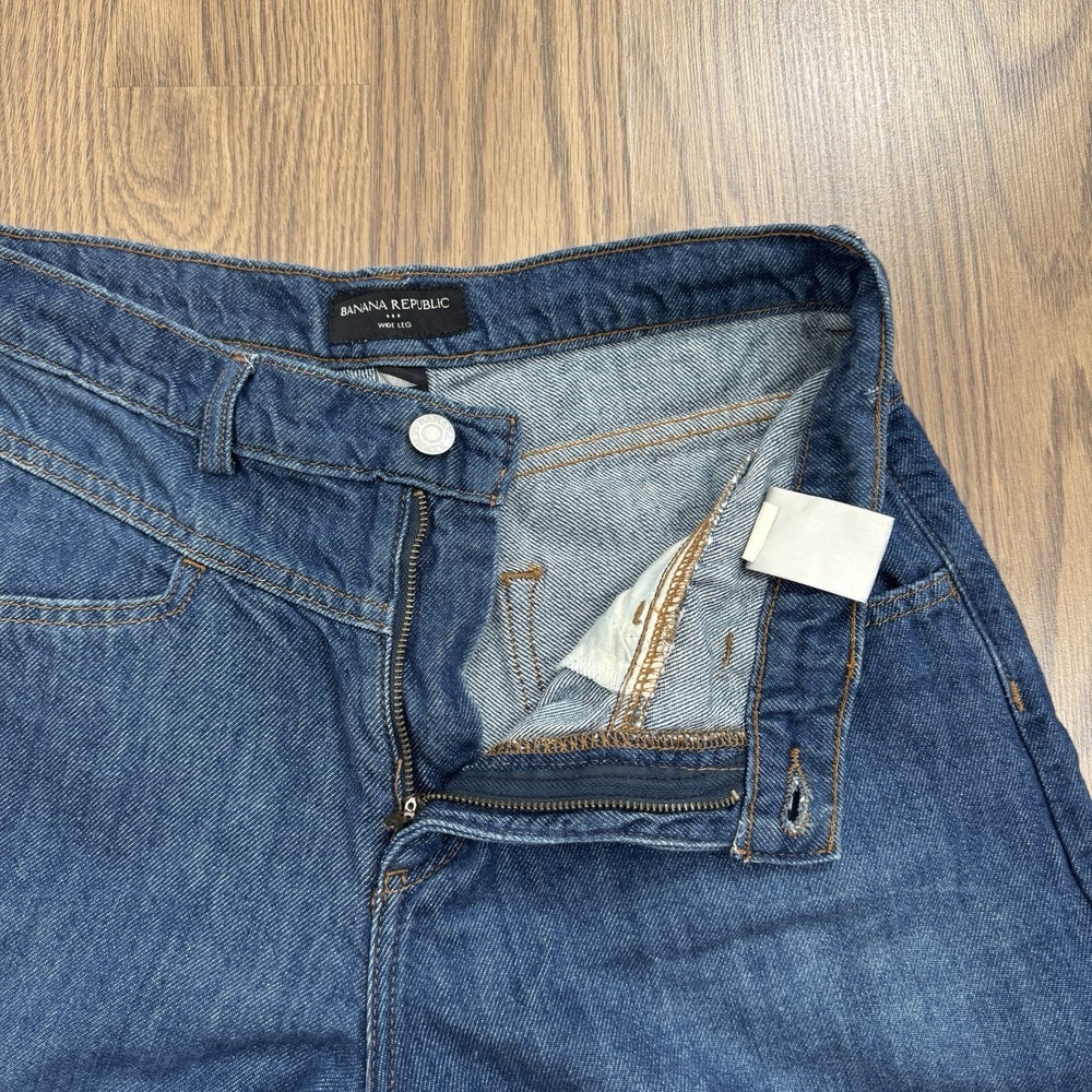 Banana Republic Jeans Womens 28 Blue Wide Leg Trouser Classic Dark Wash Denim - Picture 4 of 12